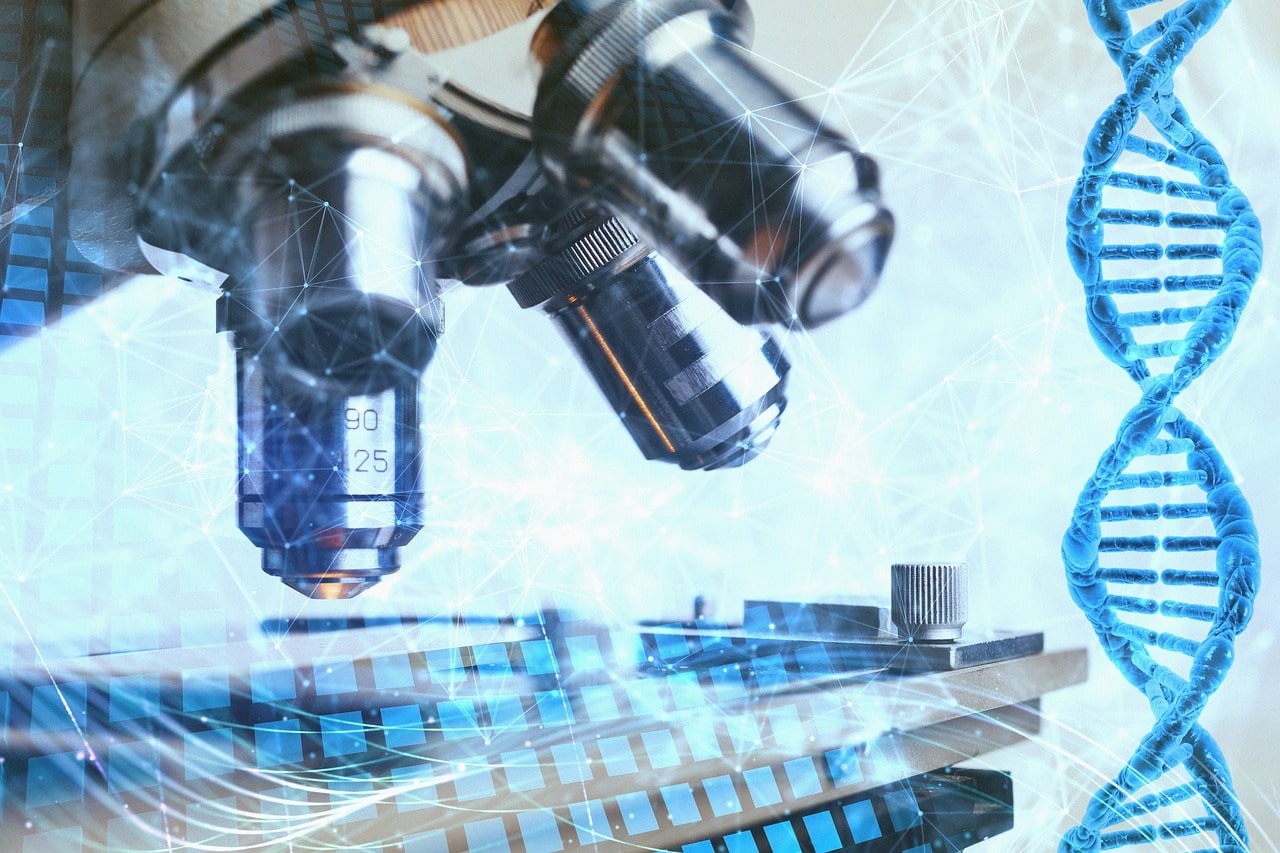 a microscope and DNA