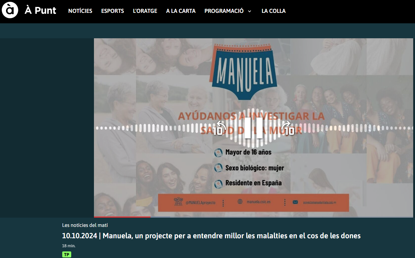 RADIO – Manuela, un proyecto para entender mejor las enfermedades en el cuerpo de las mujeres
