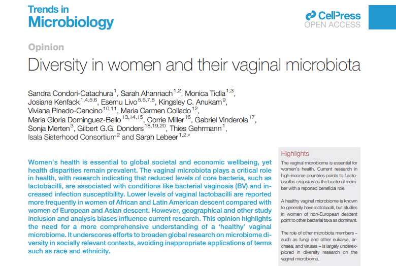 MANUELA participa en el primer artículo del ISALA Sisterhood sobre la diversidad del microbioma vaginal